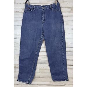 Lee Jeans Womens 16S SHORT Blue Denim Slim Straight Hi Rise Comfort Waist 34x29